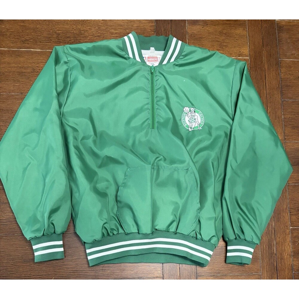 Vintage Men’s L Chalk Line Boston Celtics Quarter Zip Nylon Jacket Pullover NBA